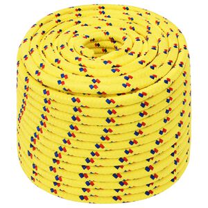 vidaXL Viac&uacute;čelov&eacute; &uacute;žitkov&eacute; lano 12 mm 50 m Žlt&aacute; PP