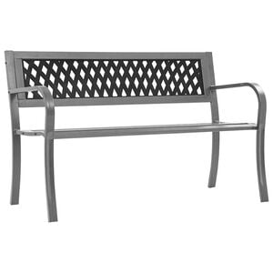 vidaXL Z&aacute;hradn&aacute; lavica čierna 120 cm oceľ