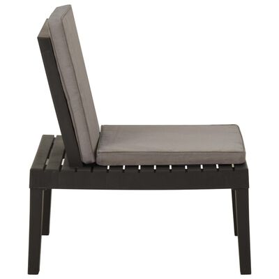 vidaXL Záhradné stoličky s podložkami 2 ks plast sivé