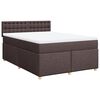 vidaXL Boxspring posteľ s matracom tmavohned&aacute; 160x200 cm l&aacute;tka