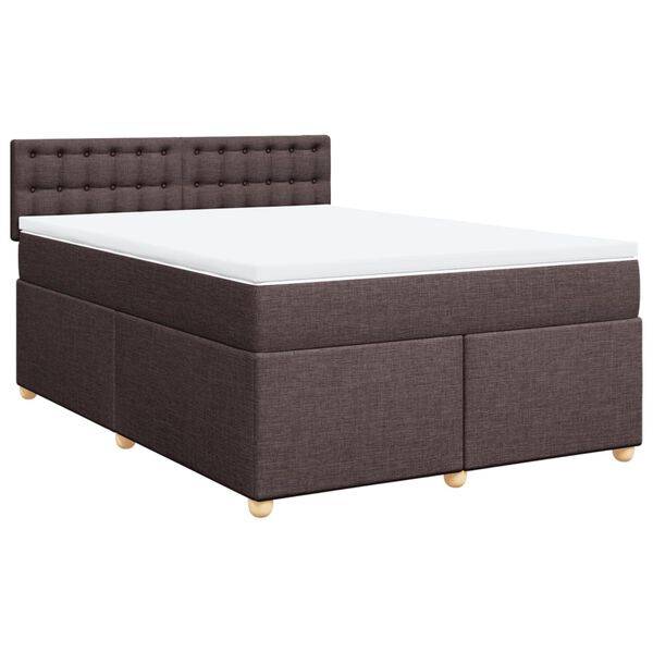 vidaXL Boxspring posteľ s matracom tmavohned&aacute; 160x200 cm l&aacute;tka