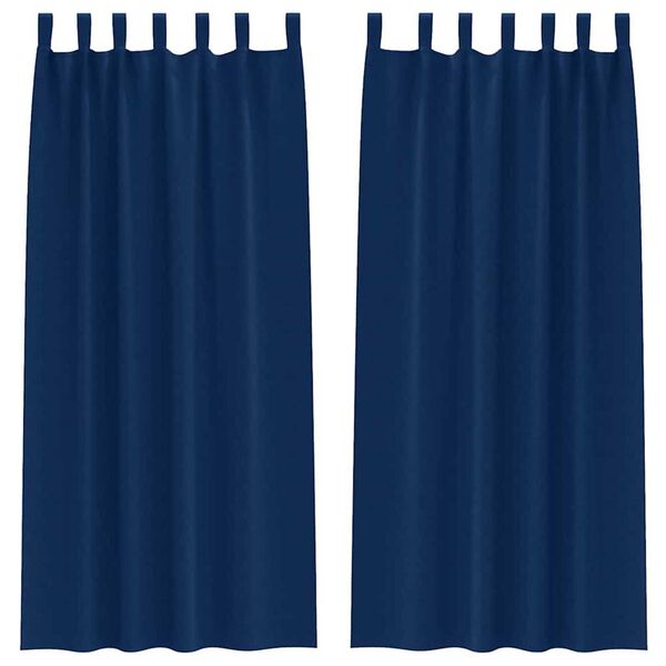 vidaXL Z&aacute;clony na zatemnenie s kr&uacute;žkami 2 pcs Tmavomodr&aacute; 225 x 140 cm