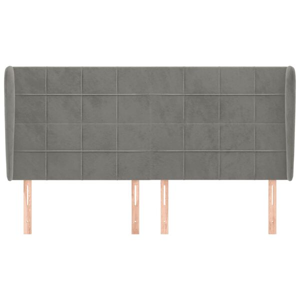 vidaXL Čelo postele so záhybmi bledosivé 183x23x118/128 cm zamat