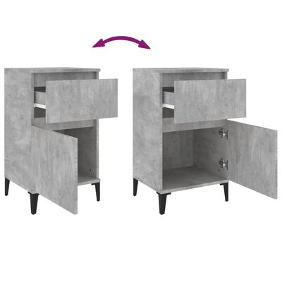vidaXL Nočné stolíky 2 ks betónové sivé 40x35x70 cm