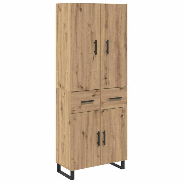 vidaXL Highboard so z&aacute;suvkou 2 pcs Remeseln&yacute; dub 69,5 x 34 x 180 cm