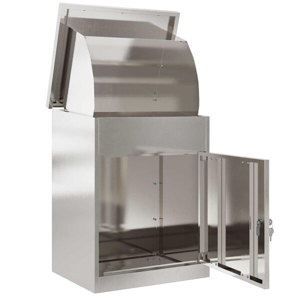 vidaXL Schránka na balíky Čierna 44 x 35 x 59 cm Nehrdzavejúca oceľ