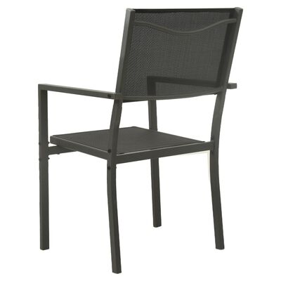vidaXL Záhradné stoličky 2 ks textilén a oceľ čierna a antracitová