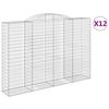 vidaXL Obl&uacute;kov&eacute; gabi&oacute;nov&eacute; ko&scaron;e 12 ks 300x50x200/220 cm pozink. železo