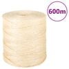 vidaXL Lano 100 % sisal 2 mm 600 m