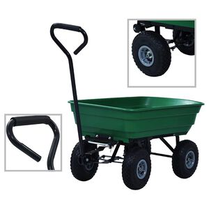 vidaXL Z&aacute;hradn&yacute; vykl&aacute;pac&iacute; ručn&yacute; voz&iacute;k zelen&yacute; 300 kg 75 l