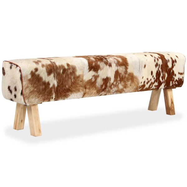 vidaXL Lavica, prav&aacute; kozia koža 160x28x50 cm