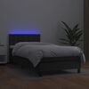 vidaXL Boxspring posteľ s matracom a LED čierna 100x200 cm umelá koža
