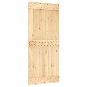 vidaXL Posuvn&eacute; dvere NARVIK Pr&iacute;rodn&aacute; a čierna 90 x 210 cm (213,5 cm)