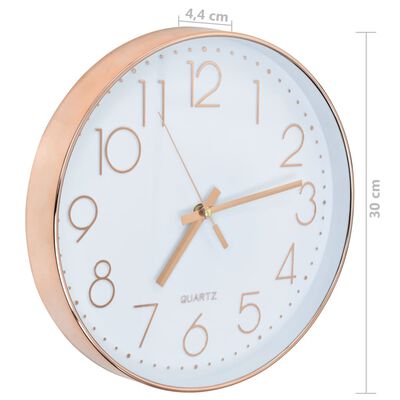 vidaXL Nástenné hodiny 30 cm ružovo-zlaté