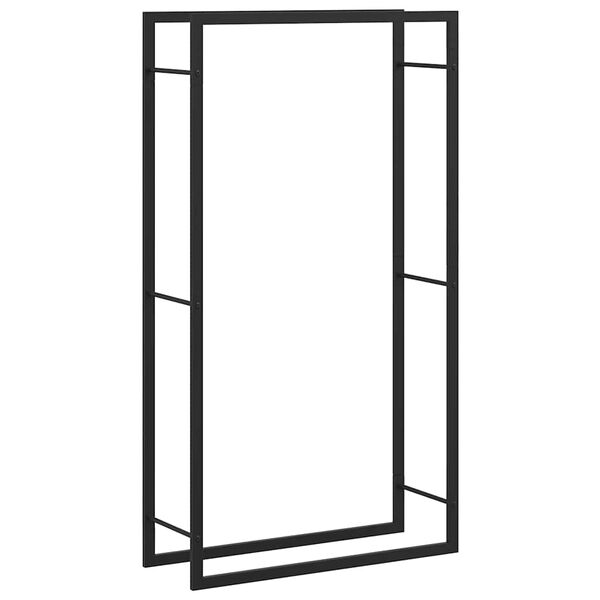 vidaXL Stojan na drevo, matn&yacute; čierny, 80x28x154 cm, oceľov&yacute;