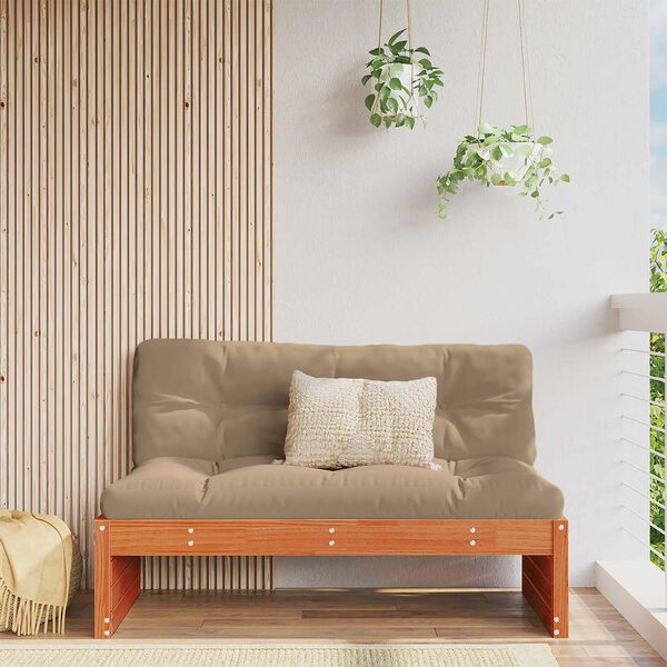 vidaXL Stredn&yacute; gauč do z&aacute;hrady Mas&iacute;vne borovicov&eacute; drevo Voskov&aacute; Hned&aacute;