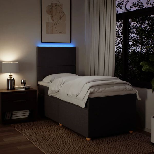 vidaXL Boxspring posteľ s matracom tmavohnedá 90x190 cm látka