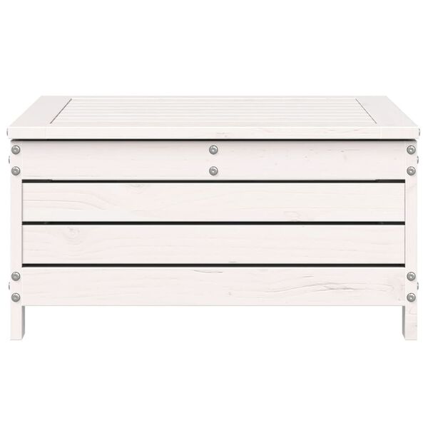 vidaXL Záhradná taburetka biela 62x63,5x32 cm borovicový masív