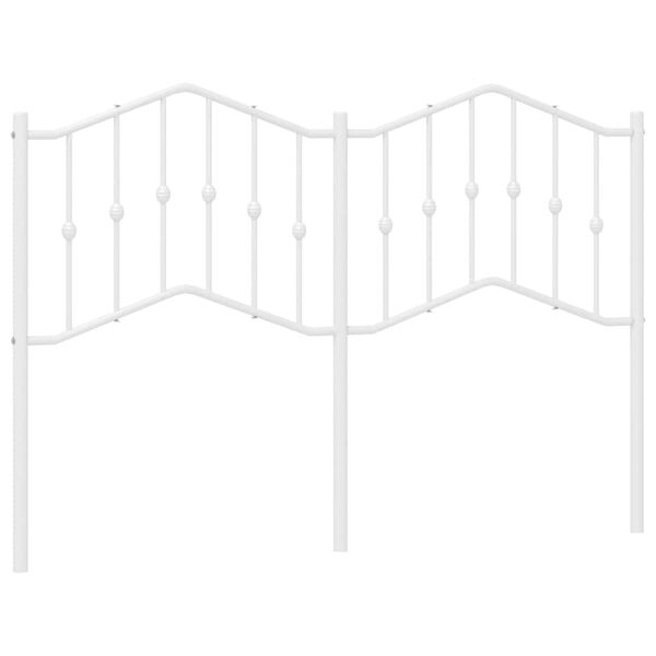 vidaXL Kovov&eacute; čelo postele, biele 150cm