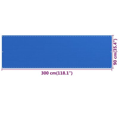 vidaXL Balkónová markíza, modrá 90x300 cm, HDPE