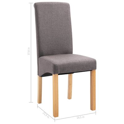 vidaXL Jedálenské stoličky 4 ks, sivohnedé, látka