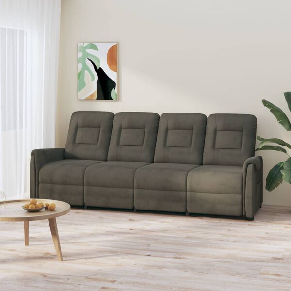 vidaXL 4-miestne sklápacie masážne kreslo, tmavosivé, mikrovlákno