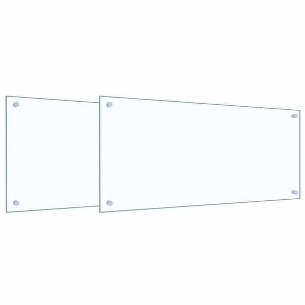 vidaXL Kuchynský backsplash 2 pcs Priehľadná 90 x 40 cm tvrdené sklo