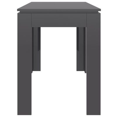 vidaXL Jedálenský stôl, lesklý sivý 120x60x76 cm, drevotrieska