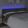 vidaXL Čelo postele s LED tmavosivé 203x16x78/88 cm zamat