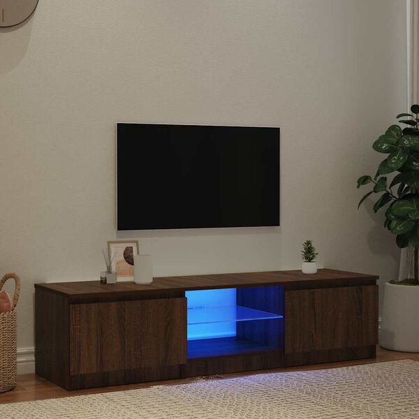 vidaXL TV skrinka s LED svetlami hned&yacute; dub 140x40x36 cm