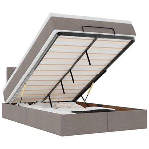 vidaXL Osmansk&aacute; posteľ s matracom Taupe 120x200cm L&aacute;tka