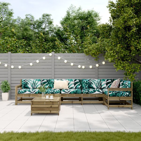 vidaXL 7-dielna z&aacute;hradn&aacute; s&uacute;prava pohoviek impregnovan&aacute; borovica