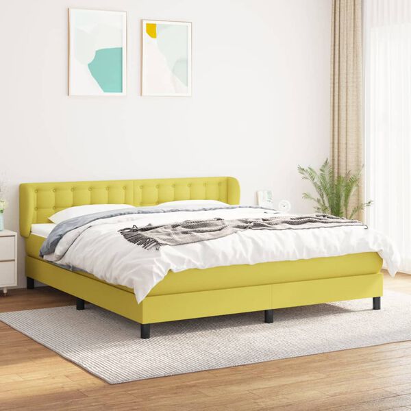 vidaXL Boxspring posteľ s matracom zelen&aacute; 180x200 cm l&aacute;tka