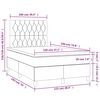 vidaXL Boxspring posteľ s matracom a LED, tmavomodr&aacute; 120x190 cm, zamat