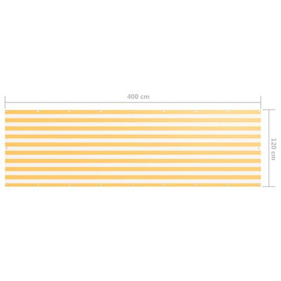 vidaXL Balkónová markíza, biela a žltá 120x400 cm, oxfordská látka