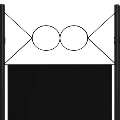 vidaXL Paraván so 6 panelmi, čierny 240x180 cm