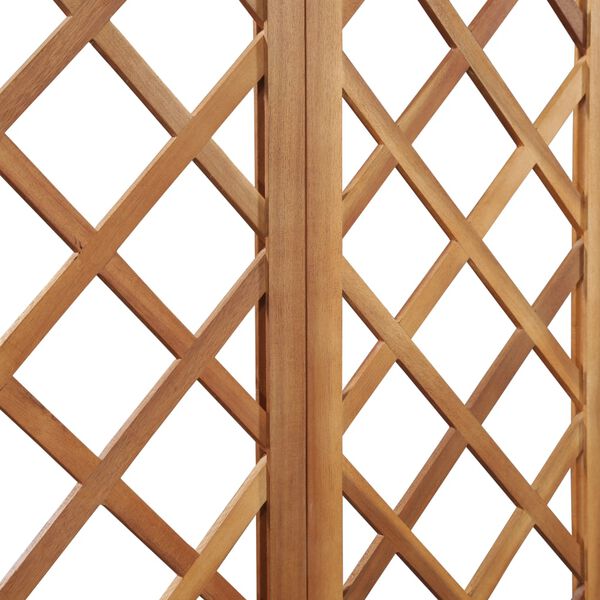 vidaXL Záhradný kvetináč s lavičkou a mriežkou, masívne akáciové drevo