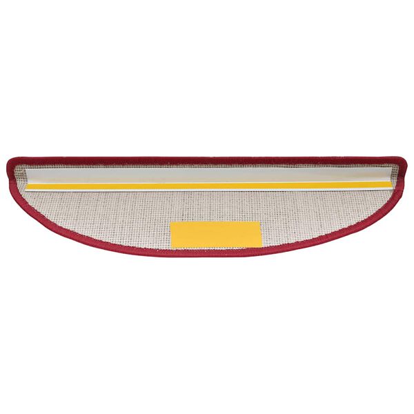vidaXL Schodové rohože 30 ks 56x17x3 cm červené polkruhové