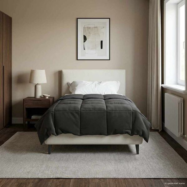 vidaXL Letn&aacute; prikr&yacute;vka &Scaron;nurovan&yacute; Antracit 155 x 220 cm Mikrovl&aacute;kno