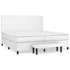 vidaXL Boxspring posteľ s matracom biela 200x200 cm umel&aacute; koža