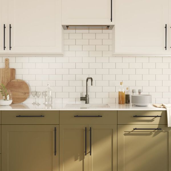 vidaXL Rukoväte na skrinku 10 ks čierne 224 mm nehrdzavejúca oceľ