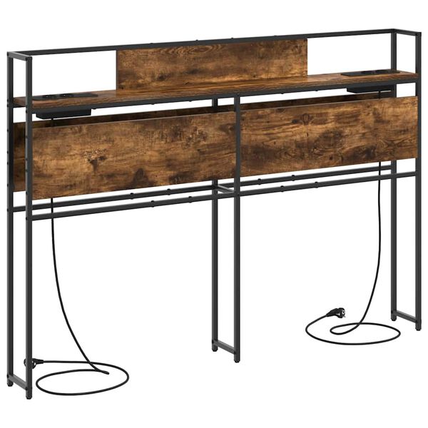 vidaXL &Uacute;ložn&eacute; čelo s poličkou Tmav&yacute; dub 160 cm Kompozitn&eacute; drevo