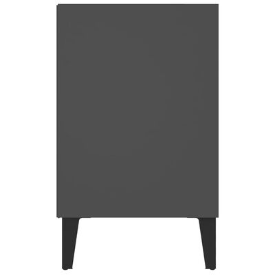 vidaXL TV stolík kovové nohy sivý 103,5x35x50 cm