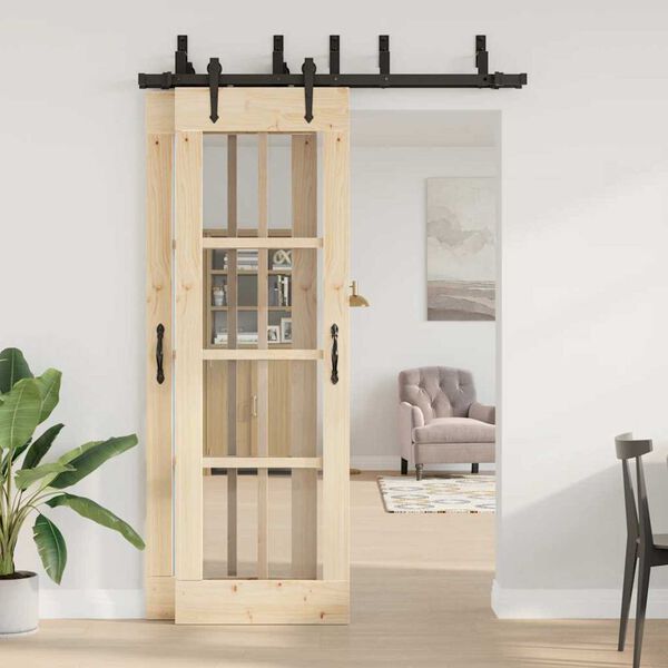 vidaXL Kovanie na posuvné dvere čierne 152,5 cm oceľové