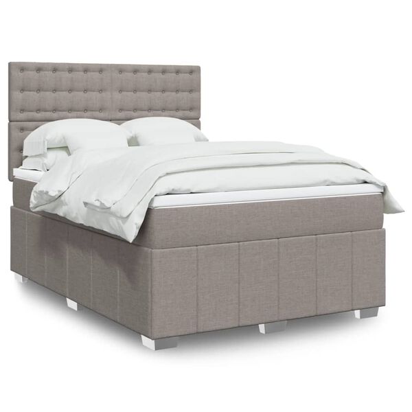vidaXL Posteľn&yacute; r&aacute;m boxspring s matracom sivohned 160x200 cm l&aacute;tka
