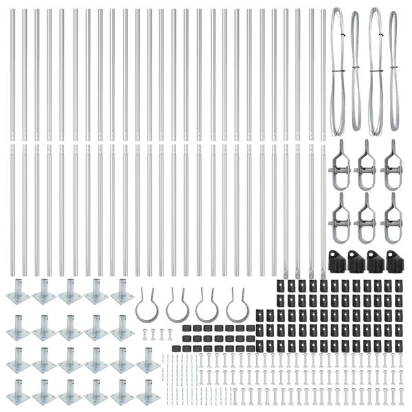 vidaXL Stĺp na plot. Iný 26 pcs Sivá 3,2 x 3,2 x 78,5 cm Oceľ