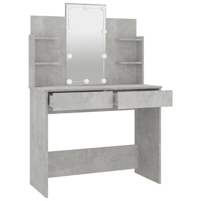 vidaXL Toaletný stolík s LED betónovo sivý 96x40x142 cm