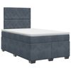 vidaXL Posteľ boxspring s matracom Tmavosiv&aacute; 120 x 200 cm Zamat
