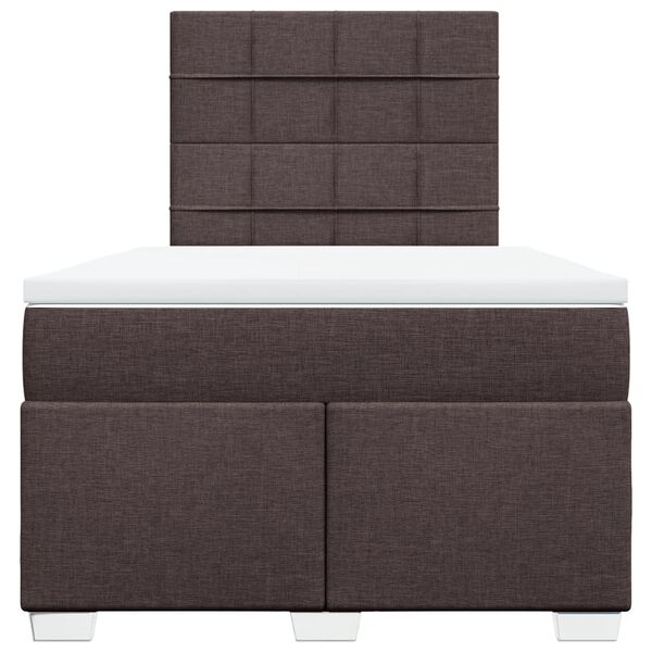 vidaXL Boxspring posteľ s matracom tmavohned&aacute; 120x190 cm l&aacute;tka