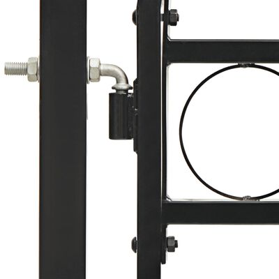 vidaXL Dvojkrídlová plotová brána s oblúkom, oceľ 400x175 cm, čierna